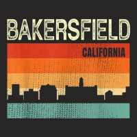 Bakersfield California Town Skyline Ladies Fitted T-shirt | Artistshot