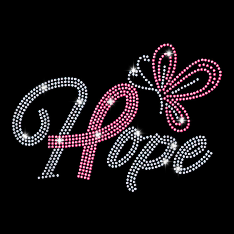 Rhinestone Template Hope Pink Ribbon Butterfly Adjustable Cap by Bewitch | Artistshot