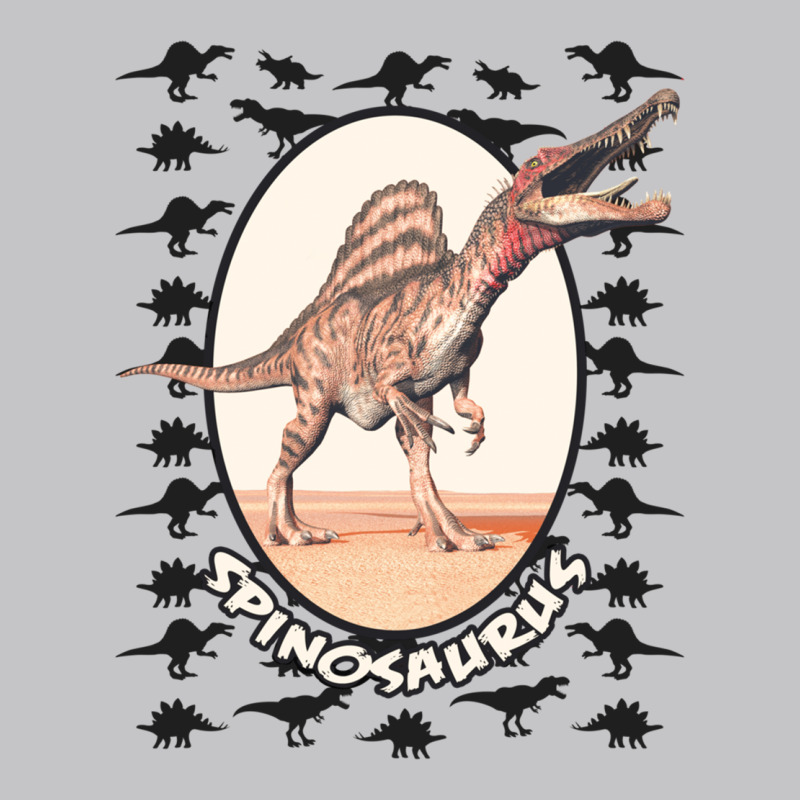 Realistic Spinosaurus Graphic With Black Dinosaur Pattern Sweatshirt Baby Bodysuit | Artistshot