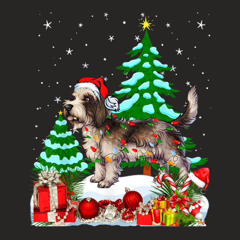 Petite Basset Griffon Vendeen Dog Christmas Ladies Fitted T-Shirt by Fashlaza | Artistshot