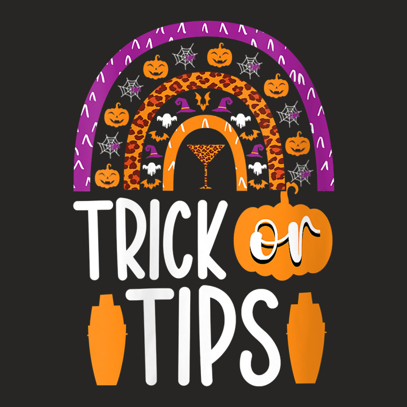 Womens Trick Or Tips Bartender Halloween Bartending Mixologist V Neck Ladies Fitted T-Shirt by cm-arts | Artistshot