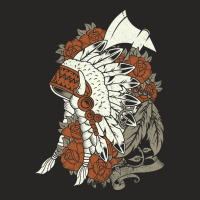 Native American Headdress, Native American Headdress Art, Native Ameri Ladies Fitted T-shirt | Artistshot