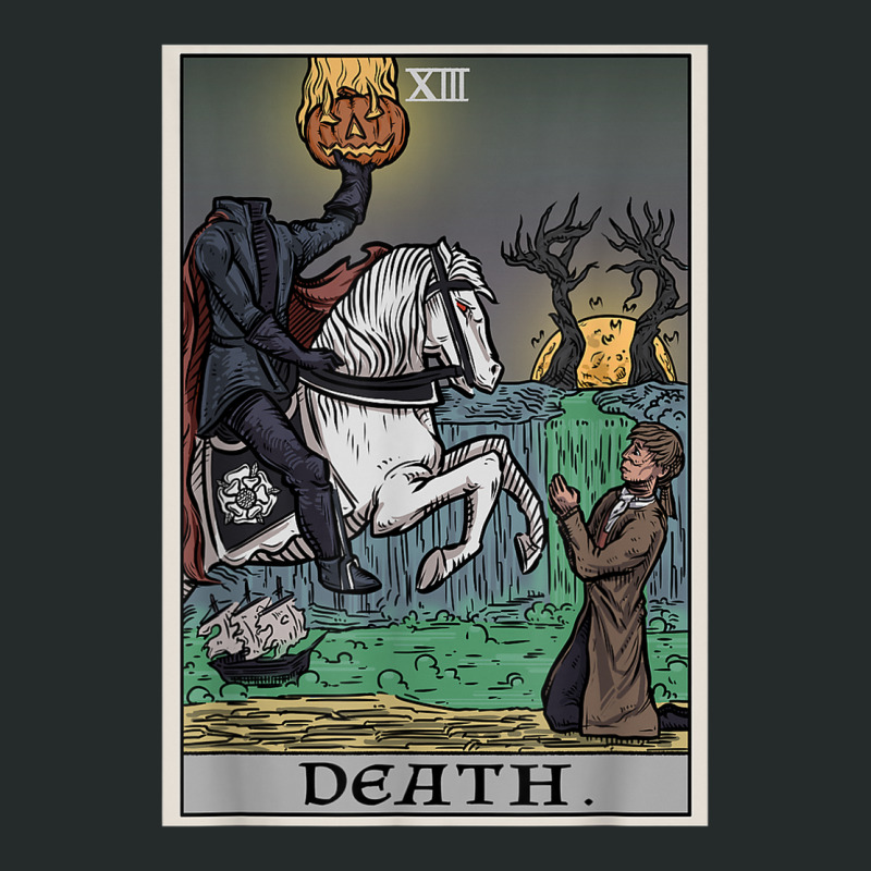 Death Tarot Card Headless Horseman Gothic Spooky Halloween Women's Triblend Scoop T-shirt by Uniform | Artistshot