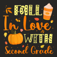 Fall In Love With Second Grade Pumpkin Autumn Season Ladies Fitted T-shirt | Artistshot