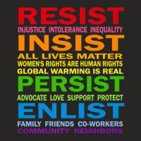 Lgbt Resist Insist Persist Enlist Hillary Mantra T Shirt Ladies Fitted T-shirt | Artistshot