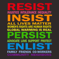 Lgbt Resist Insist Persist Enlist Hillary Mantra T Shirt Racerback Tank | Artistshot