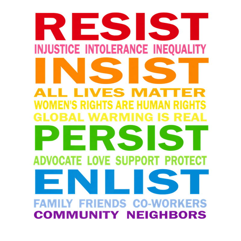 Lgbt Resist Insist Persist Enlist Hillary Mantra T Shirt Crop Top by qubujasaelae | Artistshot