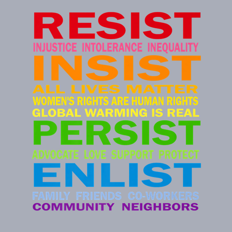 Lgbt Resist Insist Persist Enlist Hillary Mantra T Shirt Tank Dress by qubujasaelae | Artistshot