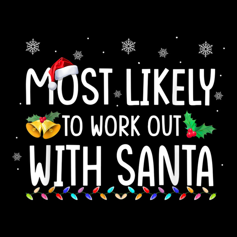 Most Likely To Work Out With Santa Family Christmas Holiday Cropped Hoodie by Fashzilla | Artistshot