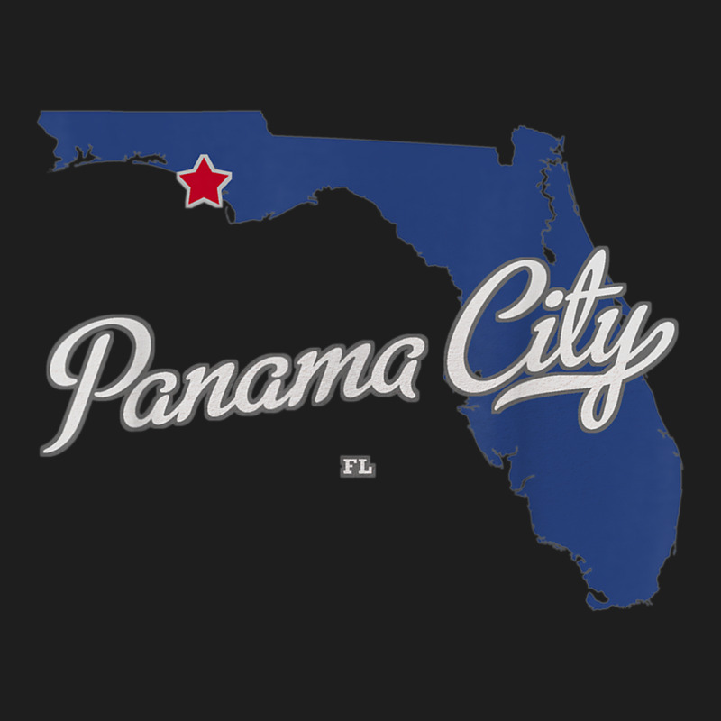 Panama City Florida Fl Map Classic T-shirt by Fashlaza | Artistshot