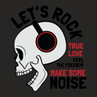 Rock Skull With Headphones Ladies Fitted T-shirt | Artistshot