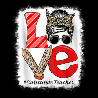 Substitute Teacher Love Messy Bun Leopard Back To School Women's V-neck T-shirt | Artistshot