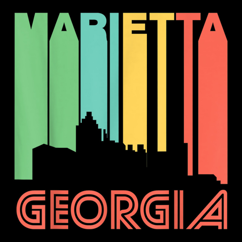 Retro 1970's Style Marietta Georgia Skyline T Shirt Men's 3/4 Sleeve Pajama Set | Artistshot