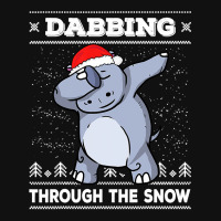 Hippopotamus Dabbing Through The Snow Ugly Christmas Hippopotamus 47 H Metal Print Square | Artistshot