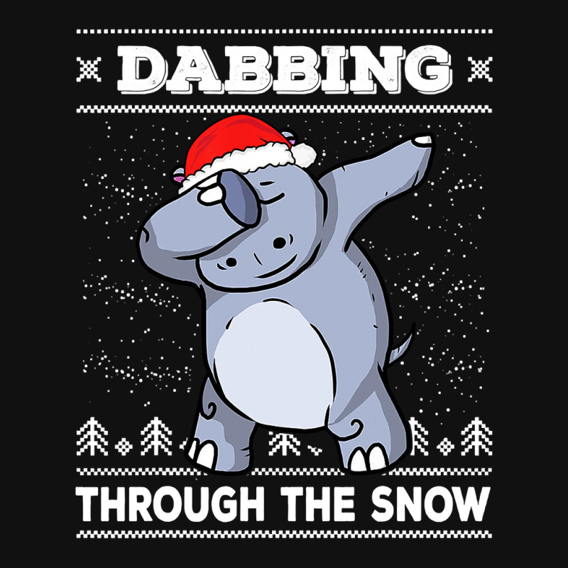 Hippopotamus Dabbing Through The Snow Ugly Christmas Hippopotamus 47 H Metal Print Square | Artistshot