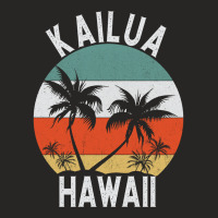 Kailua Shirt Hawaii Retro Oahu Palm Tree Hawaiian Island Sweatshirt Ladies Fitted T-shirt | Artistshot