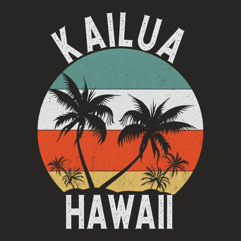 Kailua Shirt Hawaii Retro Oahu Palm Tree Hawaiian Island Sweatshirt Ladies Fitted T-Shirt by puetzee | Artistshot