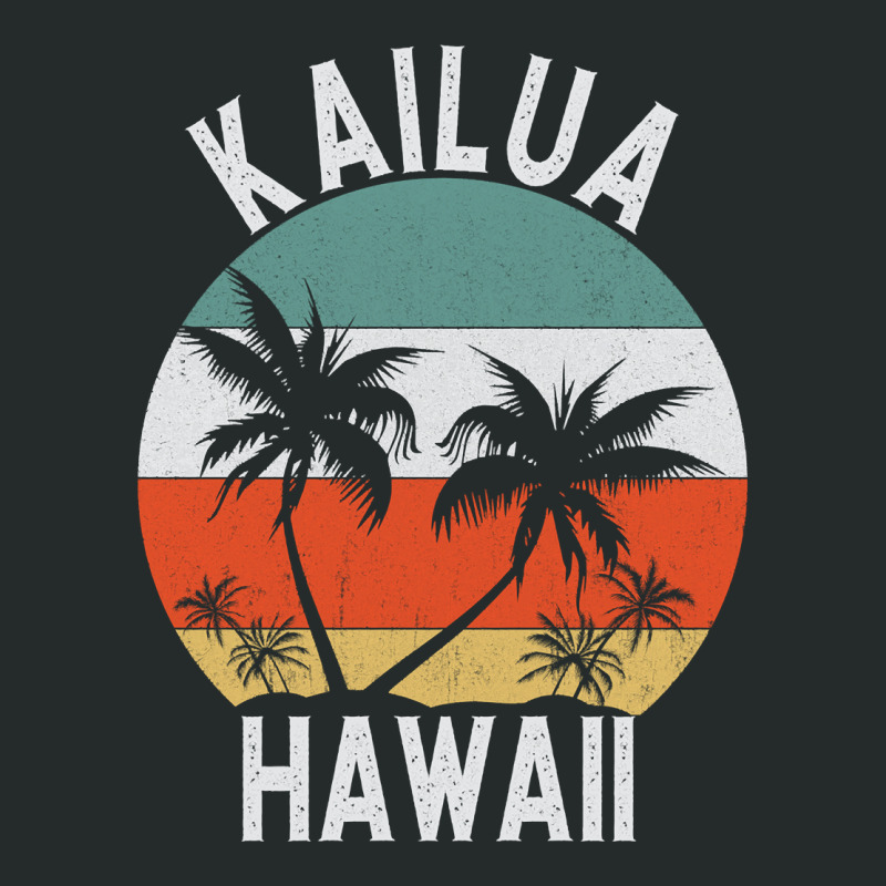 Kailua Shirt Hawaii Retro Oahu Palm Tree Hawaiian Island Sweatshirt Women's Triblend Scoop T-shirt by puetzee | Artistshot