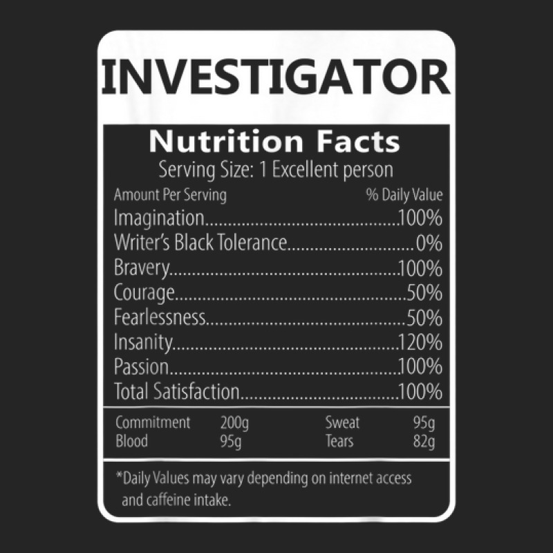 Investigator Nutrition Facts Sarcastic Graphic Unisex Hoodie by Outpost | Artistshot