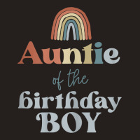 Womens Auntie Of The Birthday Boy Boho Rainbow Party Retro Supplies Tank Top | Artistshot