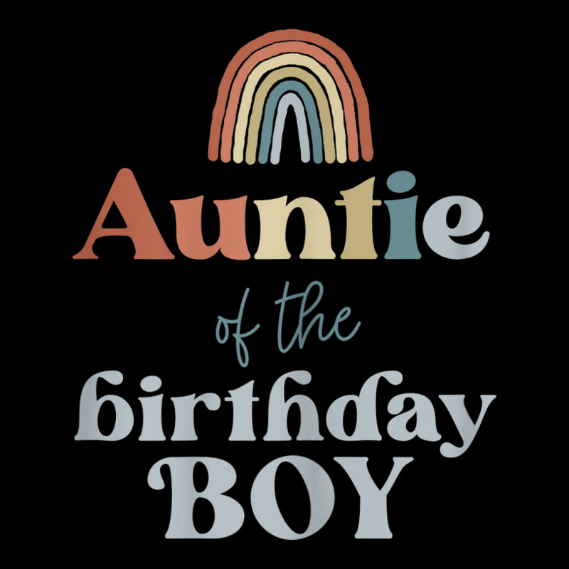 Womens Auntie Of The Birthday Boy Boho Rainbow Party Retro Supplies V-neck Tee | Artistshot