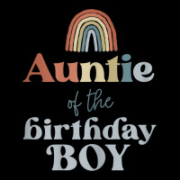 Womens Auntie Of The Birthday Boy Boho Rainbow Party Retro Supplies Lightweight Hoodie | Artistshot