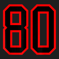 Jersey Number #80 Red Black Sports Birthday Lucky Number 80 Classic T-shirt | Artistshot