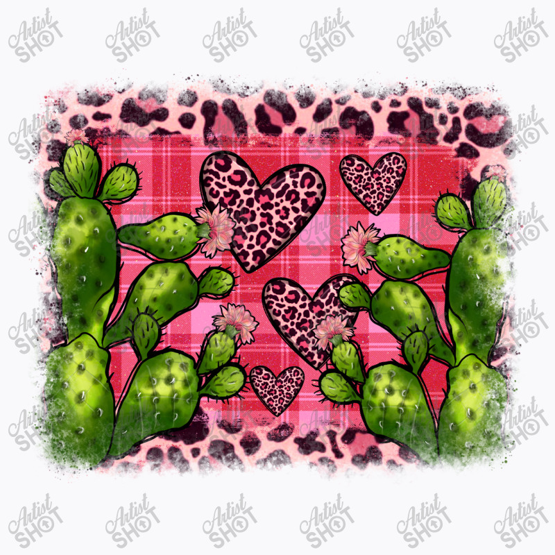 Valentine's Day Cactus Background T-shirt | Artistshot