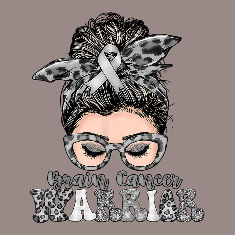 Women Messy Bun Brain Cancer Warrior Gifts T Shirt Vintage T-shirt | Artistshot