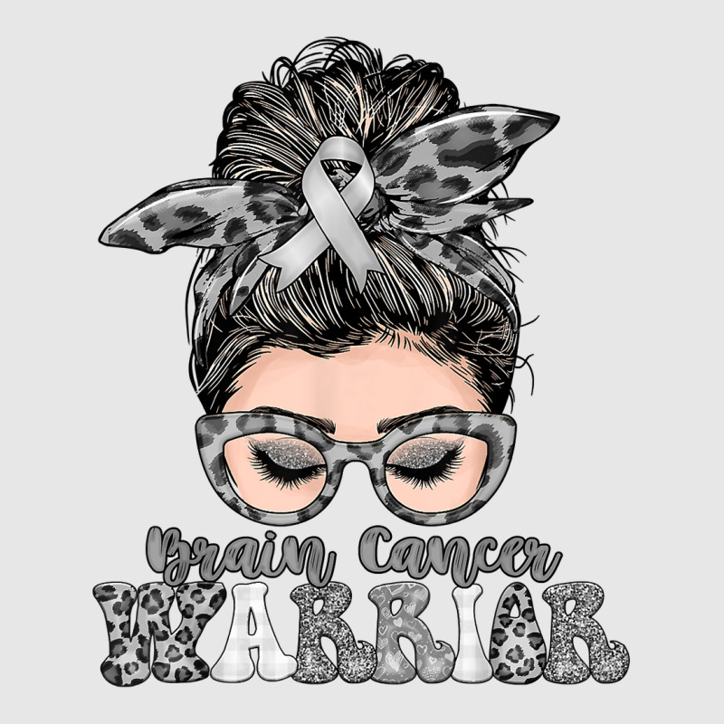 Women Messy Bun Brain Cancer Warrior Gifts T Shirt Unisex Jogger | Artistshot