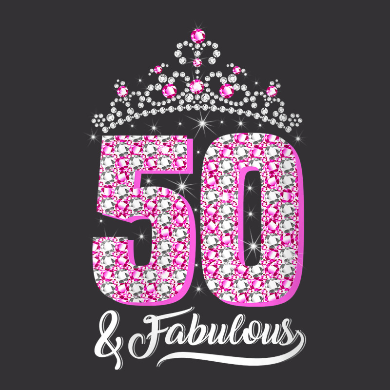 Womens 50 And Fabulous 50th Birthday Diamond Crown Gift Women V Neck T Vintage Hoodie And Short Set | Artistshot