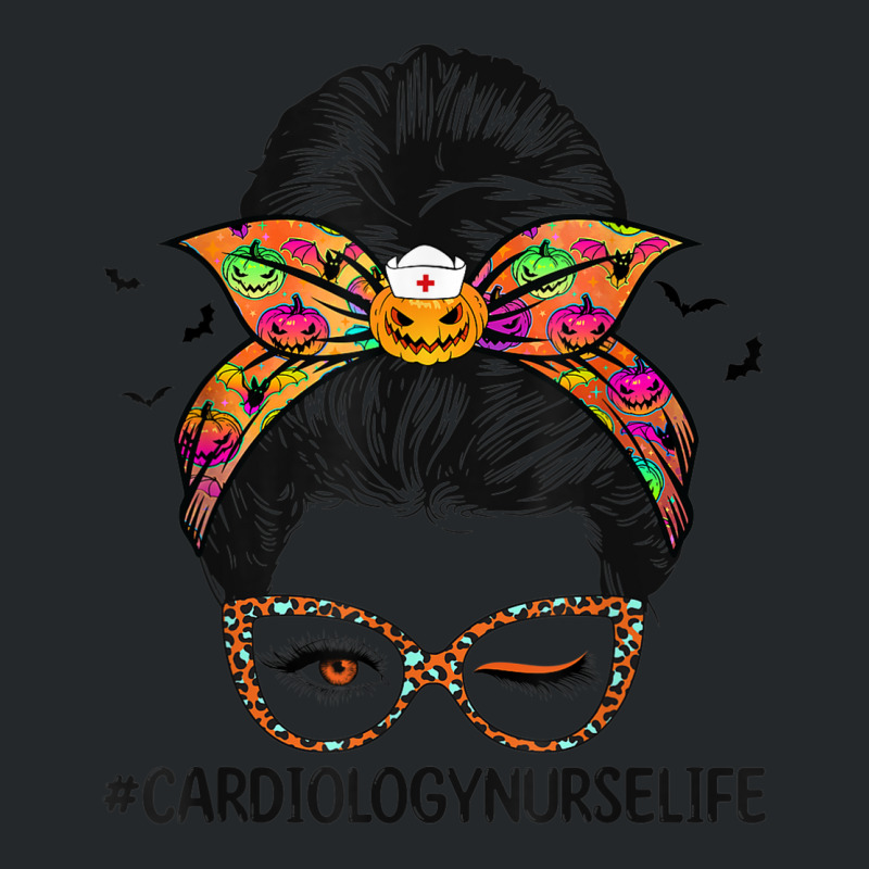 Leopard Messy Bun Nurse Halloween Cardiology Nurse Life Crewneck Sweatshirt by Renew | Artistshot