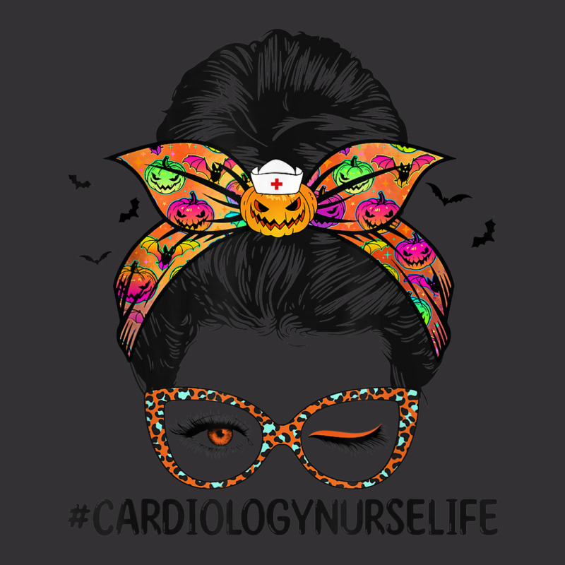 Leopard Messy Bun Nurse Halloween Cardiology Nurse Life Vintage Hoodie by Renew | Artistshot