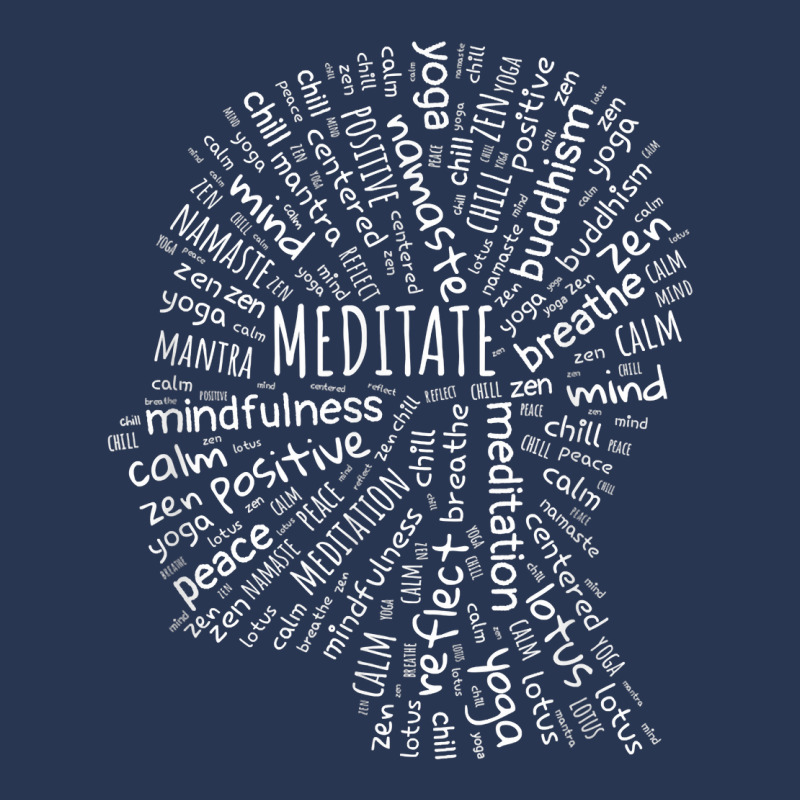 Meditate Mindfulness Zen Buddha Yoga Wordart T Shirt Men Denim Jacket by cm-arts | Artistshot