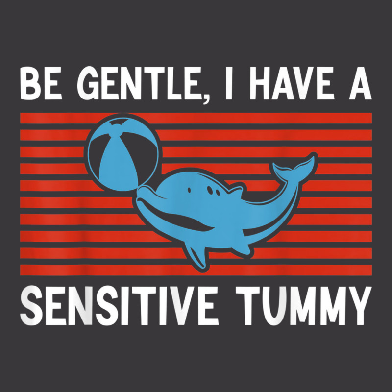 Dolphin Be Gentle I Have A Sensitive Tummy Retro Ladies Curvy T-Shirt by Sombre | Artistshot