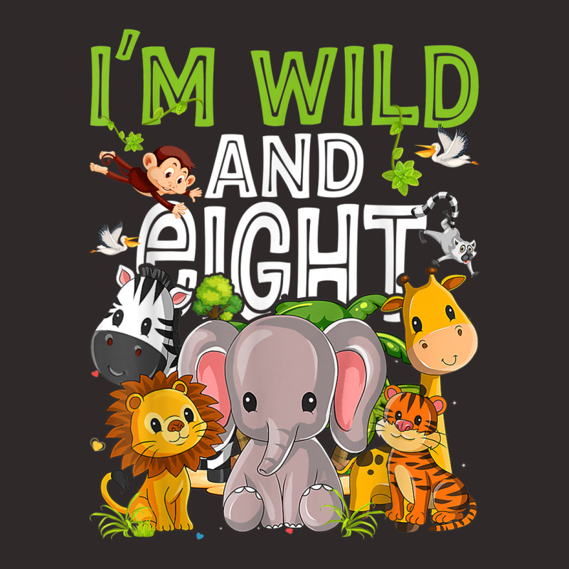 I'm Wild And Eight Zoo Birthday Family Safari Jungle Party Racerback Tank by Color | Artistshot