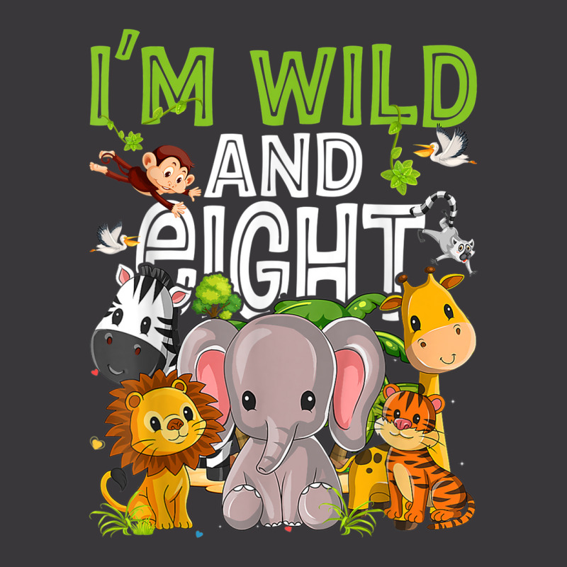 I'm Wild And Eight Zoo Birthday Family Safari Jungle Party Ladies Curvy T-Shirt by Color | Artistshot