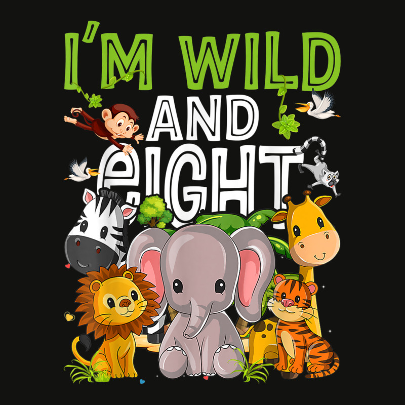 I'm Wild And Eight Zoo Birthday Family Safari Jungle Party Scorecard Crop Tee by Color | Artistshot