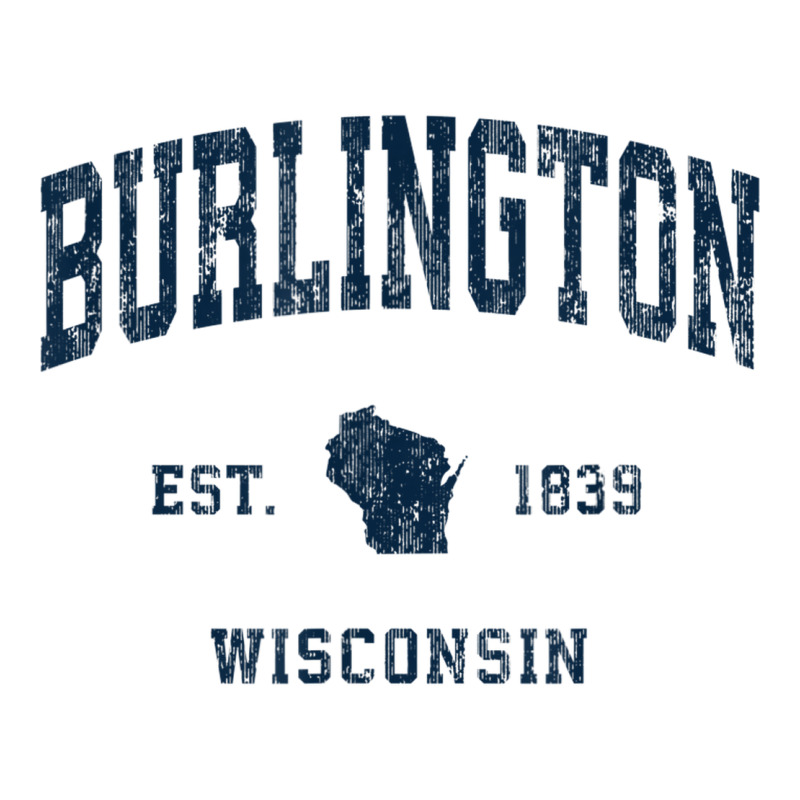 Burlington Wisconsin Wi Vintage Athletic Navy Sports Design Stainless Steel Water Bottle | Artistshot