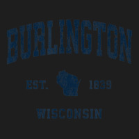 Burlington Wisconsin Wi Vintage Athletic Navy Sports Design Classic T-shirt | Artistshot