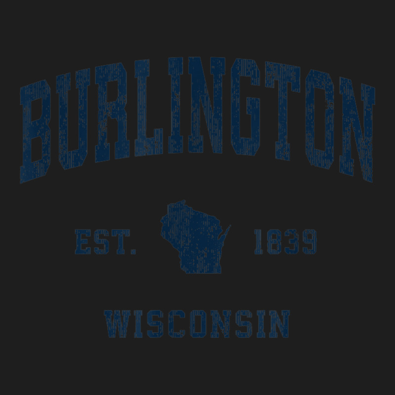 Burlington Wisconsin Wi Vintage Athletic Navy Sports Design Classic T-shirt | Artistshot