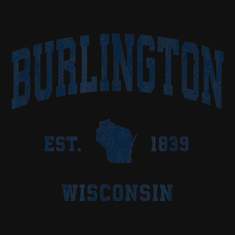 Burlington Wisconsin Wi Vintage Athletic Navy Sports Design Pin-back Button | Artistshot