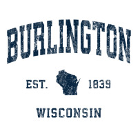 Burlington Wisconsin Wi Vintage Athletic Navy Sports Design Sticker | Artistshot