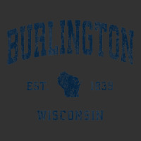 Burlington Wisconsin Wi Vintage Athletic Navy Sports Design Baby Bodysuit | Artistshot