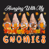 Womens Hanging With My Gnomies Five Gnomes Thanksgiving Fall Leaves V T-shirt | Artistshot