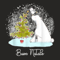 Buon Natale Cute Polar Bear Penguin Christmas Ladies Fitted T-shirt | Artistshot