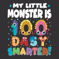 100th Day Of School Gift T  Shirt My Little Monster Is 100 Days Smarte Vintage Hoodie | Artistshot