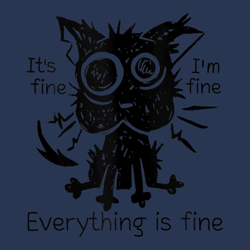 Everything Is Fine Funny Stressed Out Cat Graphic Tank Top Men Denim Jacket | Artistshot