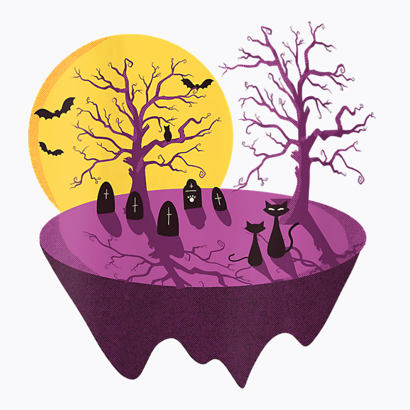 Womens Mid Century Modern Cats In Spooky Graveyard V Neck T Shirt T-shirt | Artistshot