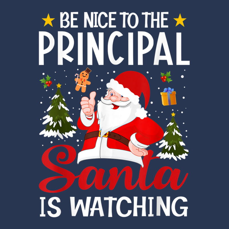 Be Nice To The Principal Santa Is Watching Christmas Pajamas Ladies Denim Jacket by Clinical | Artistshot